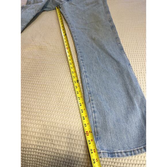 VTG Wrangler High Waisted Straight Leg Light Wash Western Wear Jeans Size 34 - Picture 5 of 11